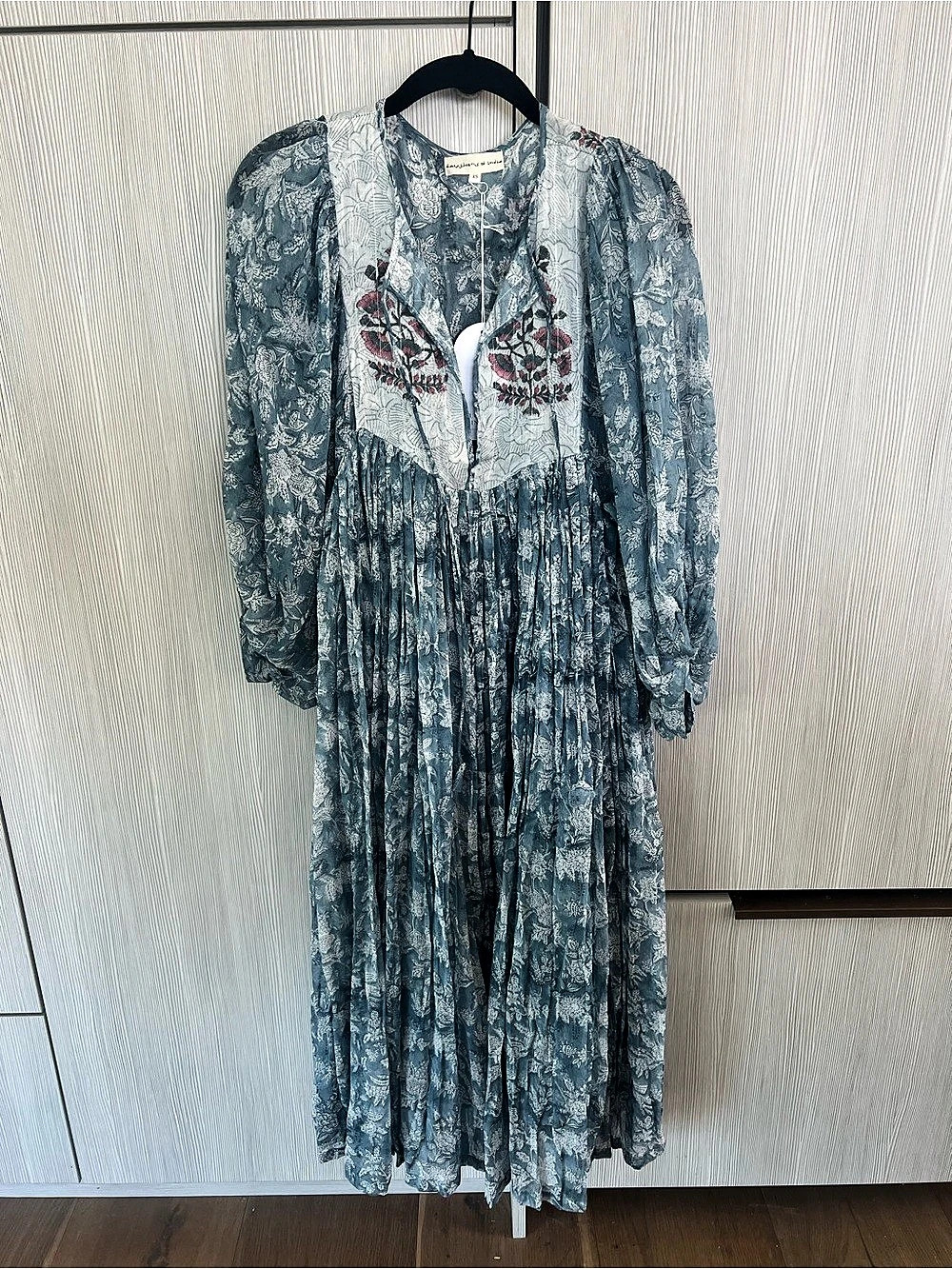 Daughters of India Kyra Midi Dress - Ocean Blue Floral Maxi Dress XS